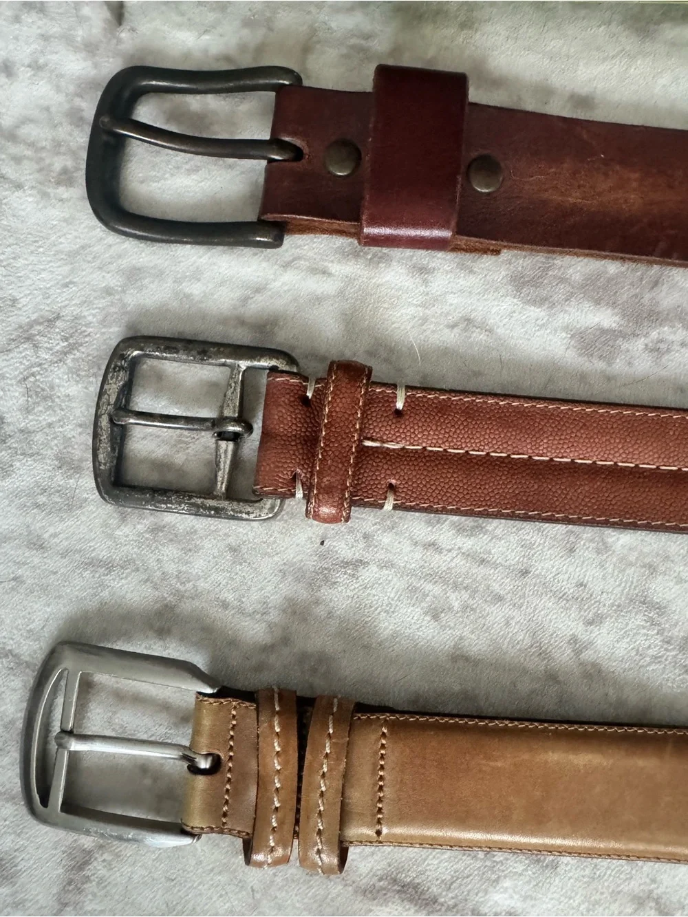 Men's Leather Belts - Brown, Tan, Black L-XL